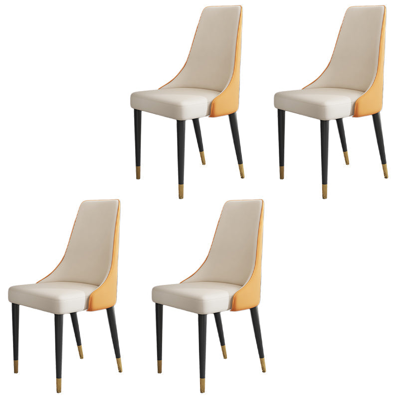 キッチンのマット仕上げのグラムフェイクレザーダイニングチェアパーソンズチェア