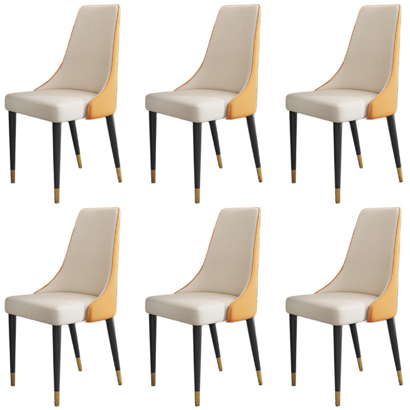 キッチンのマット仕上げのグラムフェイクレザーダイニングチェアパーソンズチェア