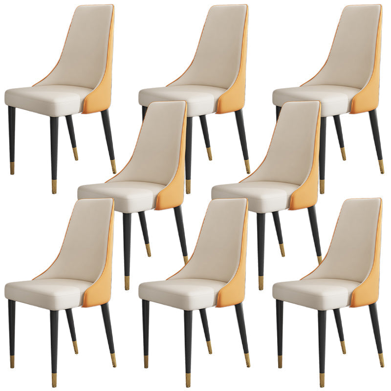 キッチンのマット仕上げのグラムフェイクレザーダイニングチェアパーソンズチェア