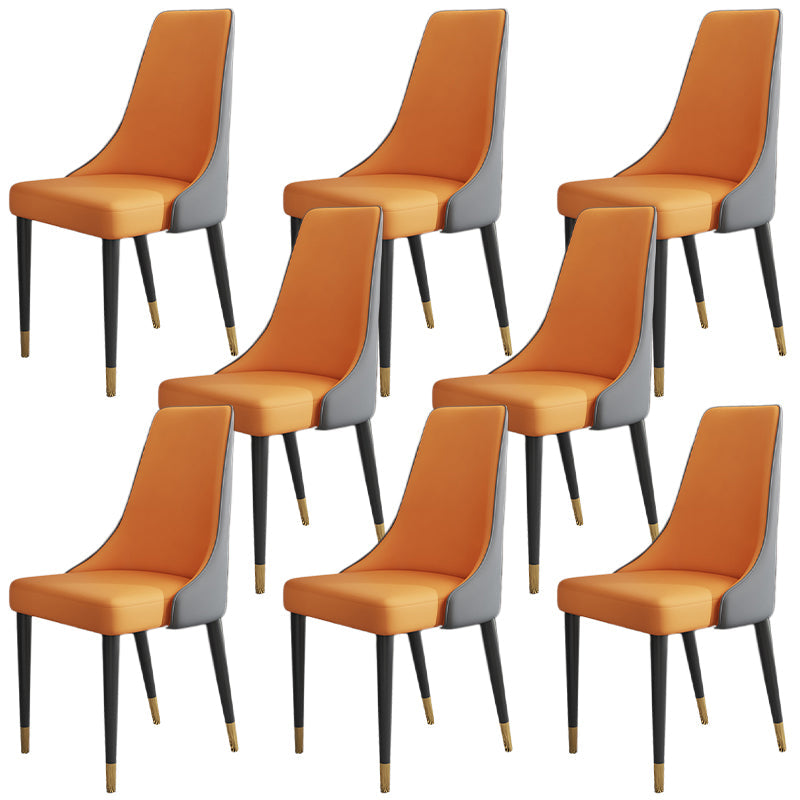 キッチンのマット仕上げのグラムフェイクレザーダイニングチェアパーソンズチェア