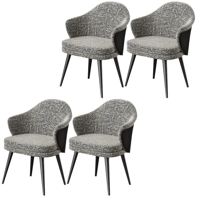 Glam Faux Leather Dining Chair Wingback Side Chair in Matte Finish