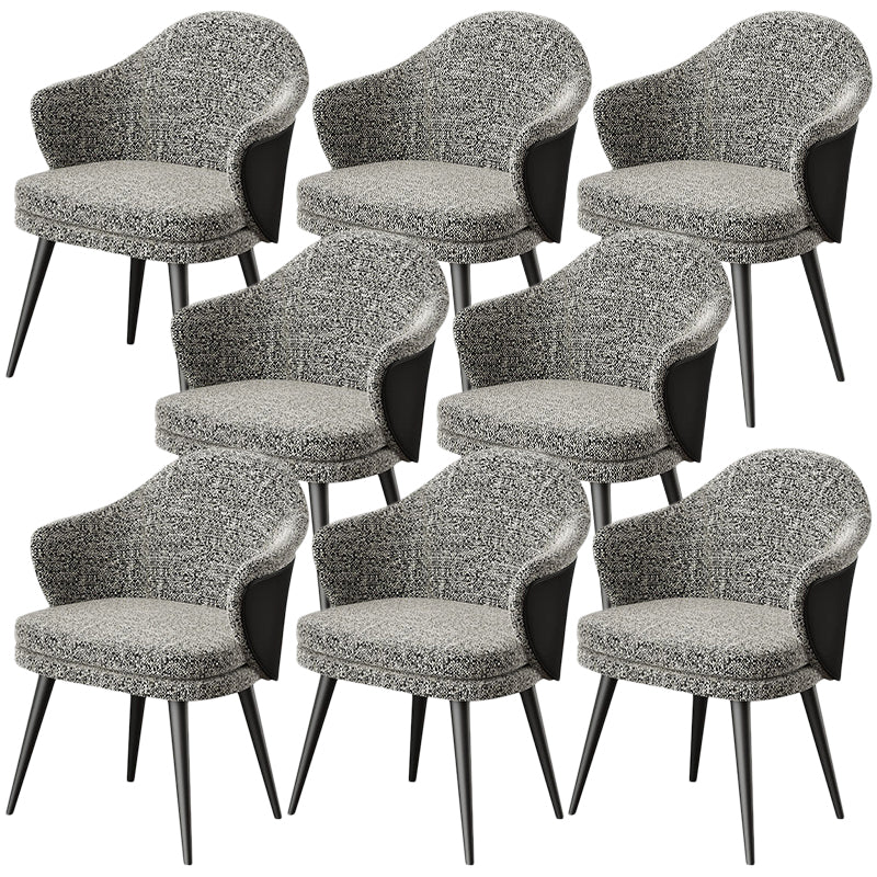 Glam Faux Leather Dining Chair Wingback Side Chair in Matte Finish