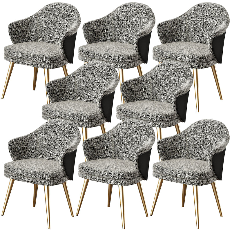 Glam Faux Leather Dining Chair Wingback Side Chair in Matte Finish