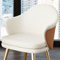 Glam Faux Leather Dining Chair Wingback Side Chair in Matte Finish