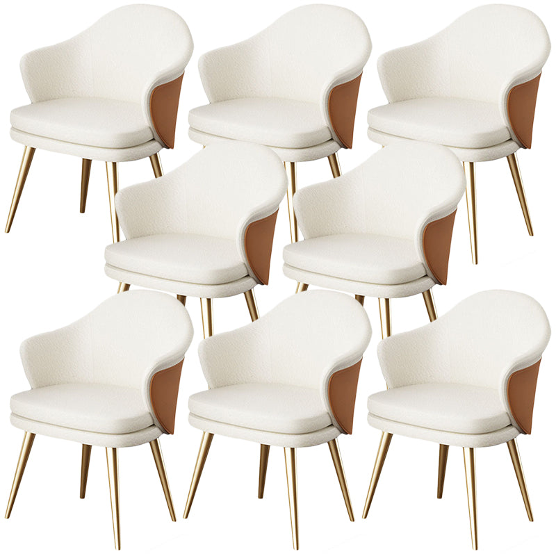 Glam Faux Leather Dining Chair Wingback Side Chair in Matte Finish