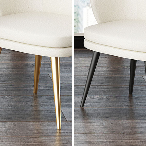 Glam Faux Leather Dining Chair Wingback Side Chair in Matte Finish