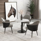 Glam Faux Leather Dining Chair Wingback Side Chair in Matte Finish