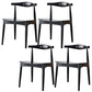 Solid Wood Open Back Side Chair Industrial Dining Side Chair Black 4 Piece Set Clearhalo 'Dining Chairs' 'Dining Tables & Seating' 'dining_chair' 'furn' 'furn_dining_chair' 'Furniture' 'Kitchen & Dining Furniture' 5434856
