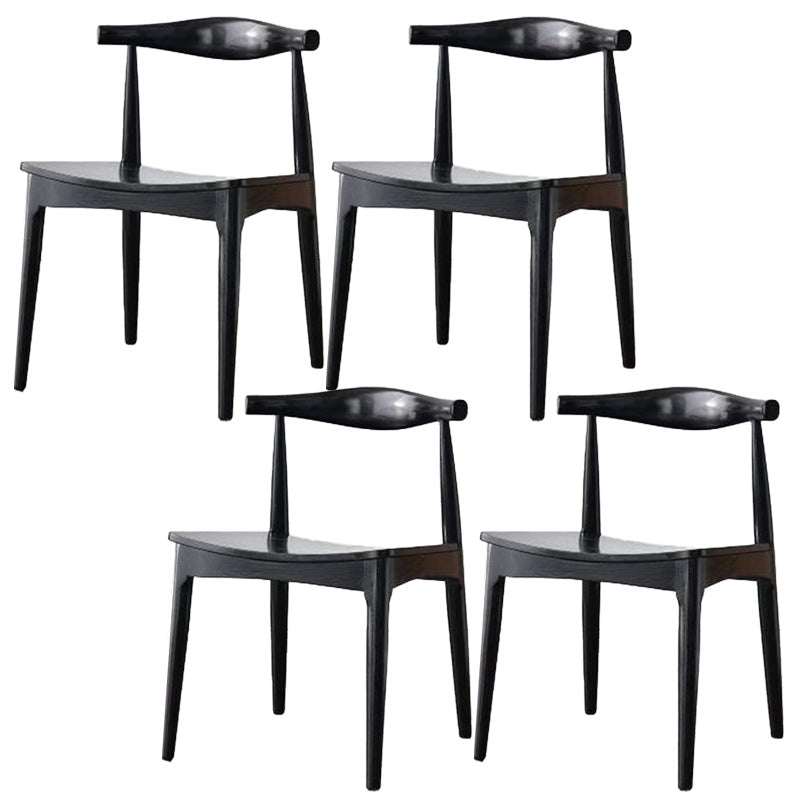 Solid Wood Open Back Side Chair Industrial Dining Side Chair Black 4 Piece Set Clearhalo 'Dining Chairs' 'Dining Tables & Seating' 'dining_chair' 'furn' 'furn_dining_chair' 'Furniture' 'Kitchen & Dining Furniture' 5434856
