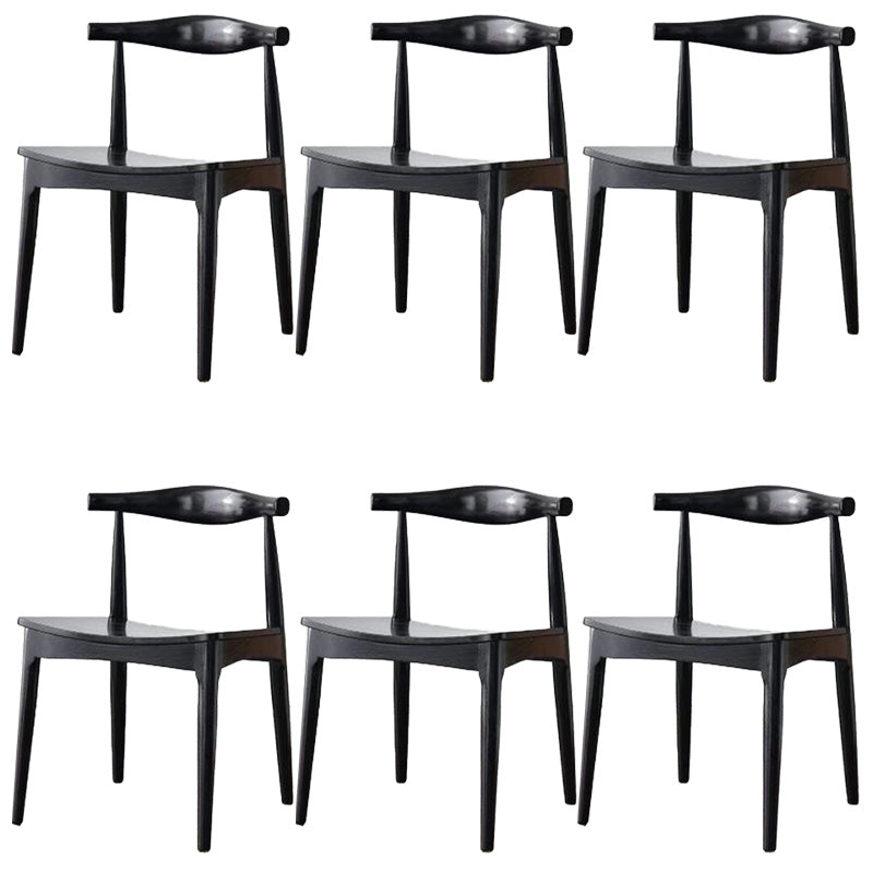 Solid Wood Open Back Side Chair Industrial Dining Side Chair Black 6 Piece Set Clearhalo 'Dining Chairs' 'Dining Tables & Seating' 'dining_chair' 'furn' 'furn_dining_chair' 'Furniture' 'Kitchen & Dining Furniture' 5434859