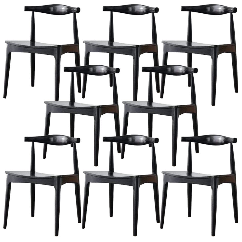 Solid Wood Open Back Side Chair Industrial Dining Side Chair Black 8 Piece Set Clearhalo 'Dining Chairs' 'Dining Tables & Seating' 'dining_chair' 'furn' 'furn_dining_chair' 'Furniture' 'Kitchen & Dining Furniture' 5434860
