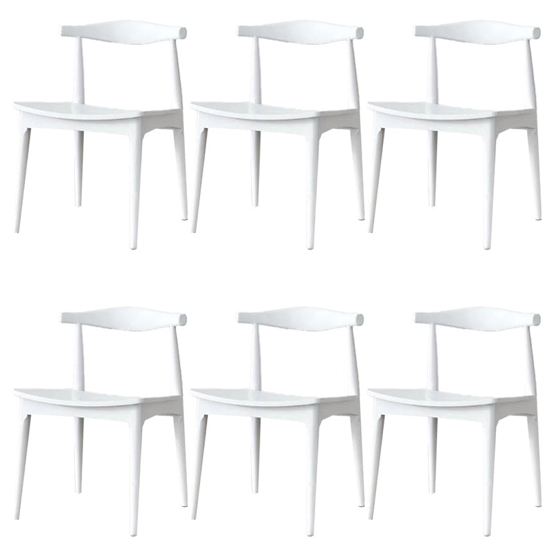 Solid Wood Open Back Side Chair Industrial Dining Side Chair White 6 Piece Set Clearhalo 'Dining Chairs' 'Dining Tables & Seating' 'dining_chair' 'furn' 'furn_dining_chair' 'Furniture' 'Kitchen & Dining Furniture' 5434867