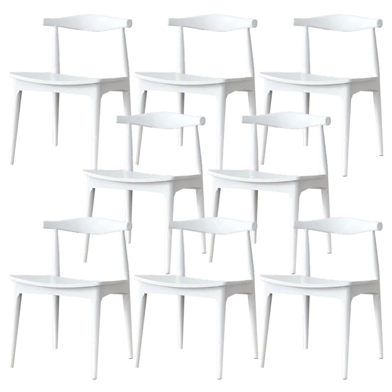 Solid Wood Open Back Side Chair Industrial Dining Side Chair White 8 Piece Set Clearhalo 'Dining Chairs' 'Dining Tables & Seating' 'dining_chair' 'furn' 'furn_dining_chair' 'Furniture' 'Kitchen & Dining Furniture' 5434869