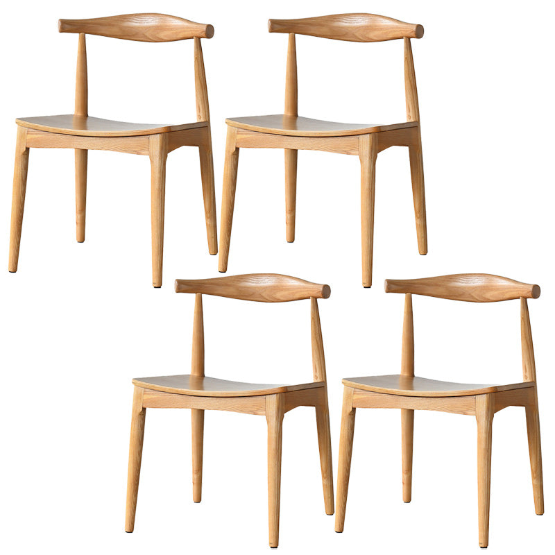 Solid Wood Open Back Side Chair Industrial Dining Side Chair Wood 4 Piece Set Clearhalo 'Dining Chairs' 'Dining Tables & Seating' 'dining_chair' 'furn' 'furn_dining_chair' 'Furniture' 'Kitchen & Dining Furniture' 5434872