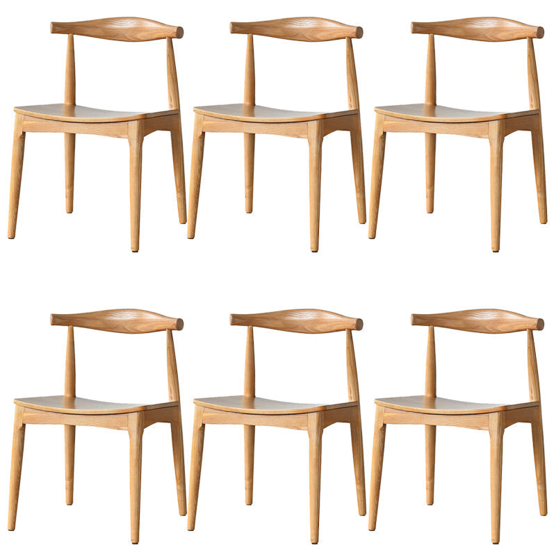 Solid Wood Open Back Side Chair Industrial Dining Side Chair Wood 6 Piece Set Clearhalo 'Dining Chairs' 'Dining Tables & Seating' 'dining_chair' 'furn' 'furn_dining_chair' 'Furniture' 'Kitchen & Dining Furniture' 5434875