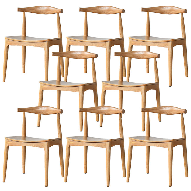 Solid Wood Open Back Side Chair Industrial Dining Side Chair Wood 8 Piece Set Clearhalo 'Dining Chairs' 'Dining Tables & Seating' 'dining_chair' 'furn' 'furn_dining_chair' 'Furniture' 'Kitchen & Dining Furniture' 5434876