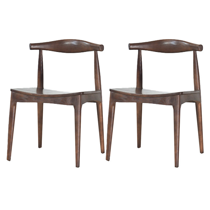Solid Wood Open Back Side Chair Industrial Dining Side Chair Walnut 2 Piece Set Clearhalo 'Dining Chairs' 'Dining Tables & Seating' 'dining_chair' 'furn' 'furn_dining_chair' 'Furniture' 'Kitchen & Dining Furniture' 5434878