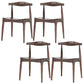 Solid Wood Open Back Side Chair Industrial Dining Side Chair Walnut 4 Piece Set Clearhalo 'Dining Chairs' 'Dining Tables & Seating' 'dining_chair' 'furn' 'furn_dining_chair' 'Furniture' 'Kitchen & Dining Furniture' 5434879