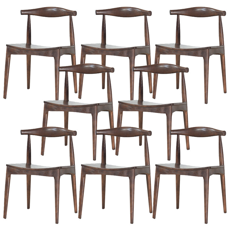 Solid Wood Open Back Side Chair Industrial Dining Side Chair Walnut 8 Piece Set Clearhalo 'Dining Chairs' 'Dining Tables & Seating' 'dining_chair' 'furn' 'furn_dining_chair' 'Furniture' 'Kitchen & Dining Furniture' 5434881