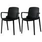 Modern Plastic Chair Parsons Chair in Matte Finish for Kitchen Black 2 Piece Set Clearhalo 'Dining Chairs' 'Dining Tables & Seating' 'dining_chair' 'furn' 'furn_dining_chair' 'Furniture' 'Kitchen & Dining Furniture' 5434957