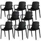 Modern Plastic Chair Parsons Chair in Matte Finish for Kitchen Black 8 Piece Set Clearhalo 'Dining Chairs' 'Dining Tables & Seating' 'dining_chair' 'furn' 'furn_dining_chair' 'Furniture' 'Kitchen & Dining Furniture' 5434962