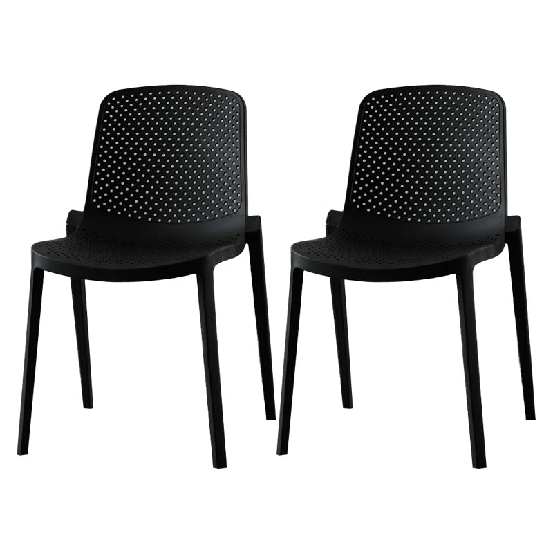Modern Plastic Chair Parsons Chair in Matte Finish for Kitchen Matte Black 2 Piece Set Clearhalo 'Dining Chairs' 'Dining Tables & Seating' 'dining_chair' 'furn' 'furn_dining_chair' 'Furniture' 'Kitchen & Dining Furniture' 5434964