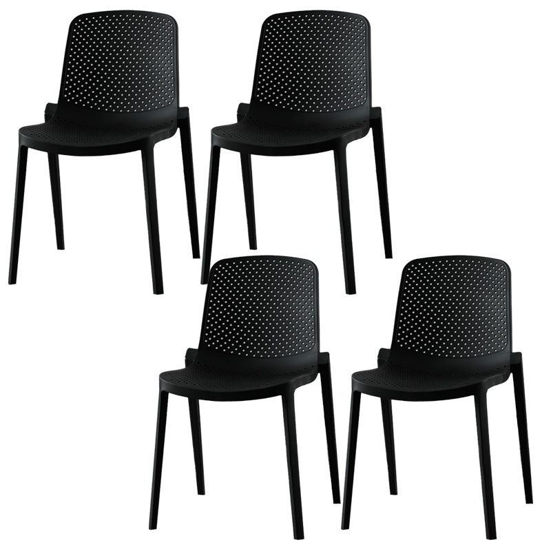Modern Plastic Chair Parsons Chair in Matte Finish for Kitchen Matte Black 4 Piece Set Clearhalo 'Dining Chairs' 'Dining Tables & Seating' 'dining_chair' 'furn' 'furn_dining_chair' 'Furniture' 'Kitchen & Dining Furniture' 5434966