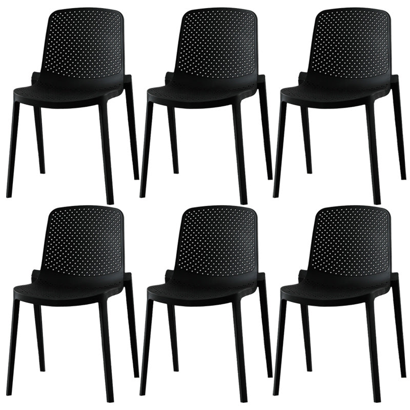 Modern Plastic Chair Parsons Chair in Matte Finish for Kitchen Matte Black 6 Piece Set Clearhalo 'Dining Chairs' 'Dining Tables & Seating' 'dining_chair' 'furn' 'furn_dining_chair' 'Furniture' 'Kitchen & Dining Furniture' 5434968