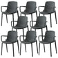 Modern Plastic Chair Parsons Chair in Matte Finish for Kitchen Grey 8 Piece Set Clearhalo 'Dining Chairs' 'Dining Tables & Seating' 'dining_chair' 'furn' 'furn_dining_chair' 'Furniture' 'Kitchen & Dining Furniture' 5434978