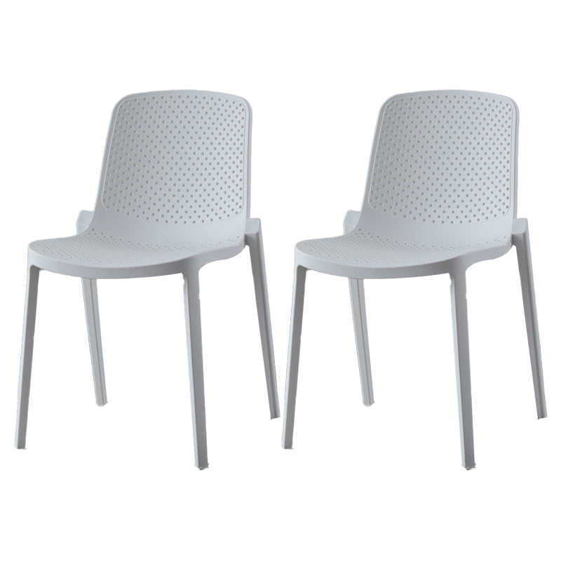 Modern Plastic Chair Parsons Chair in Matte Finish for Kitchen White 2 Piece Set Clearhalo 'Dining Chairs' 'Dining Tables & Seating' 'dining_chair' 'furn' 'furn_dining_chair' 'Furniture' 'Kitchen & Dining Furniture' 5434981