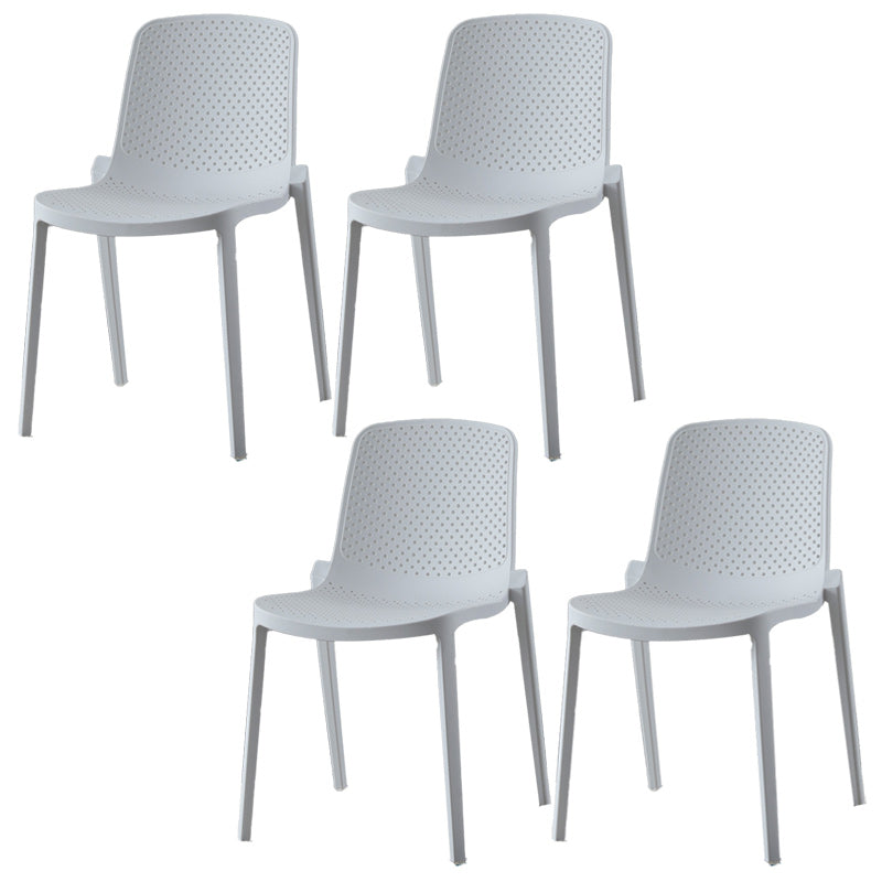 Modern Plastic Chair Parsons Chair in Matte Finish for Kitchen White 4 Piece Set Clearhalo 'Dining Chairs' 'Dining Tables & Seating' 'dining_chair' 'furn' 'furn_dining_chair' 'Furniture' 'Kitchen & Dining Furniture' 5434983