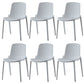 Modern Plastic Chair Parsons Chair in Matte Finish for Kitchen White 6 Piece Set Clearhalo 'Dining Chairs' 'Dining Tables & Seating' 'dining_chair' 'furn' 'furn_dining_chair' 'Furniture' 'Kitchen & Dining Furniture' 5434984