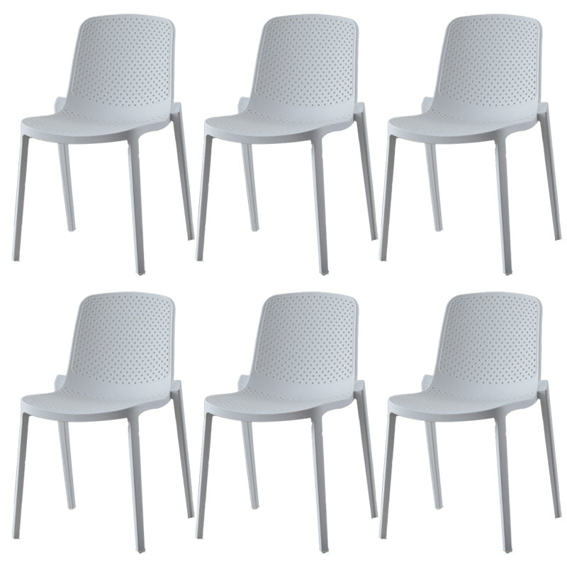 Modern Plastic Chair Parsons Chair in Matte Finish for Kitchen White 6 Piece Set Clearhalo 'Dining Chairs' 'Dining Tables & Seating' 'dining_chair' 'furn' 'furn_dining_chair' 'Furniture' 'Kitchen & Dining Furniture' 5434984