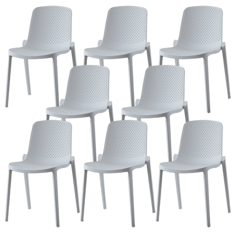 Modern Plastic Chair Parsons Chair in Matte Finish for Kitchen White 8 Piece Set Clearhalo 'Dining Chairs' 'Dining Tables & Seating' 'dining_chair' 'furn' 'furn_dining_chair' 'Furniture' 'Kitchen & Dining Furniture' 5434986