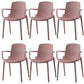 Modern Plastic Chair Parsons Chair in Matte Finish for Kitchen Pink 6 Piece Set Clearhalo 'Dining Chairs' 'Dining Tables & Seating' 'dining_chair' 'furn' 'furn_dining_chair' 'Furniture' 'Kitchen & Dining Furniture' 5434989