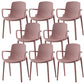 Modern Plastic Chair Parsons Chair in Matte Finish for Kitchen Pink 8 Piece Set Clearhalo 'Dining Chairs' 'Dining Tables & Seating' 'dining_chair' 'furn' 'furn_dining_chair' 'Furniture' 'Kitchen & Dining Furniture' 5434990