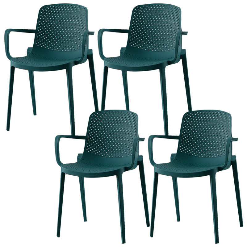 Modern Plastic Chair Parsons Chair in Matte Finish for Kitchen Blue 4 Piece Set Clearhalo 'Dining Chairs' 'Dining Tables & Seating' 'dining_chair' 'furn' 'furn_dining_chair' 'Furniture' 'Kitchen & Dining Furniture' 5434996