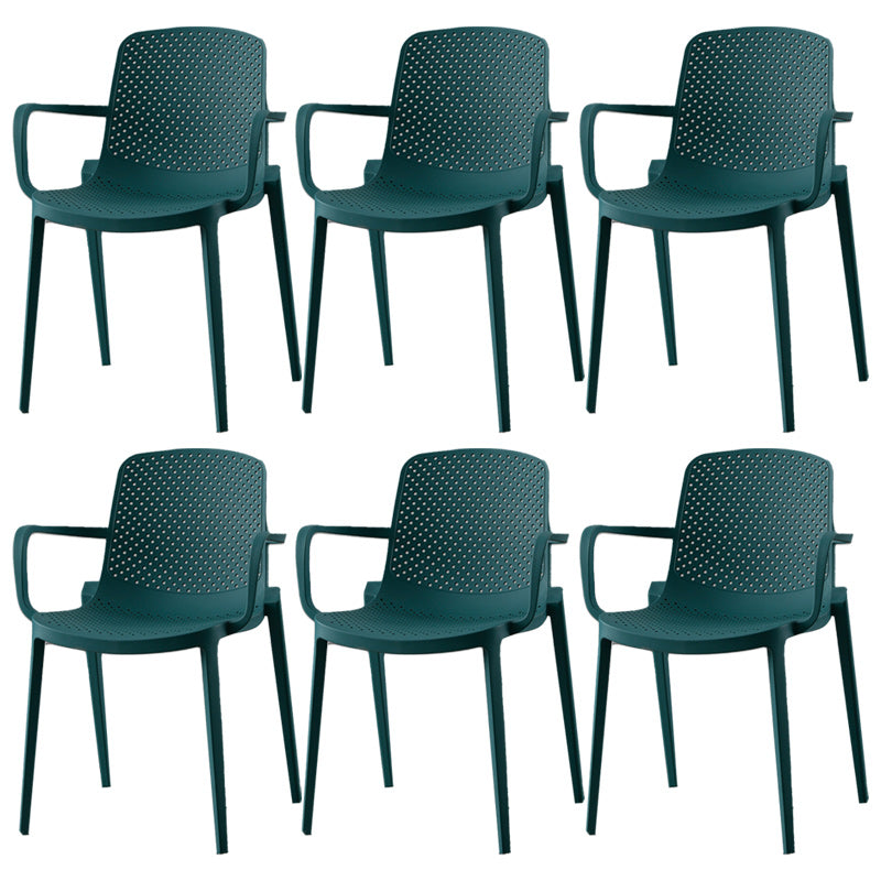 Modern Plastic Chair Parsons Chair in Matte Finish for Kitchen Blue 6 Piece Set Clearhalo 'Dining Chairs' 'Dining Tables & Seating' 'dining_chair' 'furn' 'furn_dining_chair' 'Furniture' 'Kitchen & Dining Furniture' 5434997