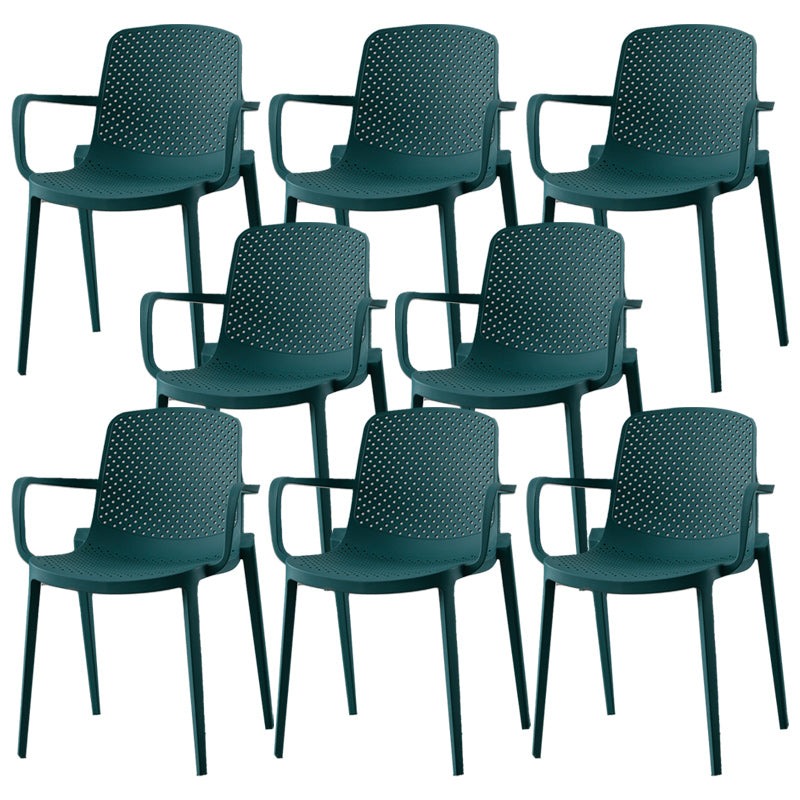 Modern Plastic Chair Parsons Chair in Matte Finish for Kitchen Blue 8 Piece Set Clearhalo 'Dining Chairs' 'Dining Tables & Seating' 'dining_chair' 'furn' 'furn_dining_chair' 'Furniture' 'Kitchen & Dining Furniture' 5434998