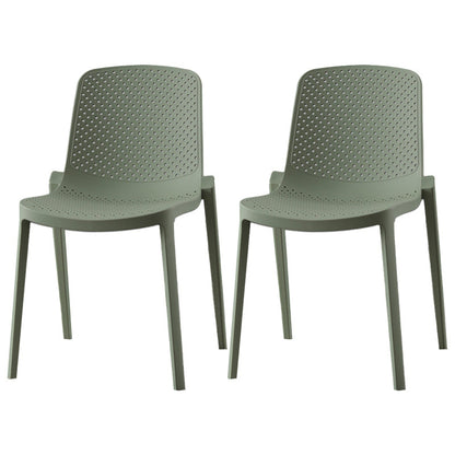 Modern Plastic Chair Parsons Chair in Matte Finish for Kitchen Green 2 Piece Set Clearhalo 'Dining Chairs' 'Dining Tables & Seating' 'dining_chair' 'furn' 'furn_dining_chair' 'Furniture' 'Kitchen & Dining Furniture' 5434999