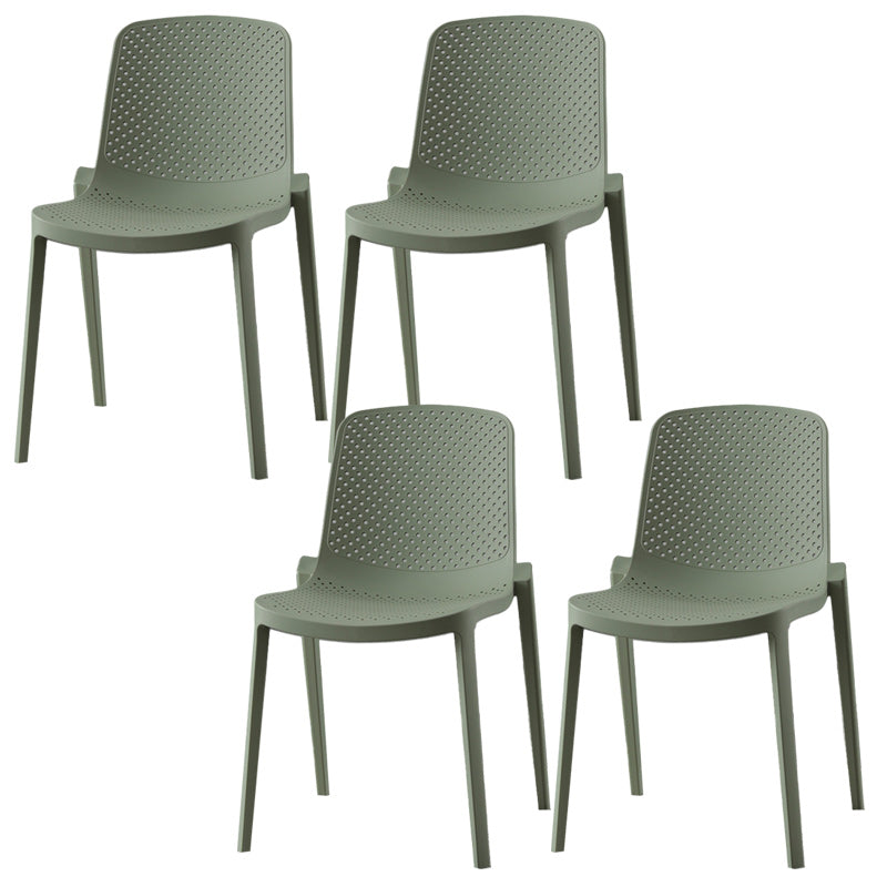 Modern Plastic Chair Parsons Chair in Matte Finish for Kitchen Green 4 Piece Set Clearhalo 'Dining Chairs' 'Dining Tables & Seating' 'dining_chair' 'furn' 'furn_dining_chair' 'Furniture' 'Kitchen & Dining Furniture' 5435000