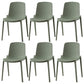 Modern Plastic Chair Parsons Chair in Matte Finish for Kitchen Green 6 Piece Set Clearhalo 'Dining Chairs' 'Dining Tables & Seating' 'dining_chair' 'furn' 'furn_dining_chair' 'Furniture' 'Kitchen & Dining Furniture' 5435001