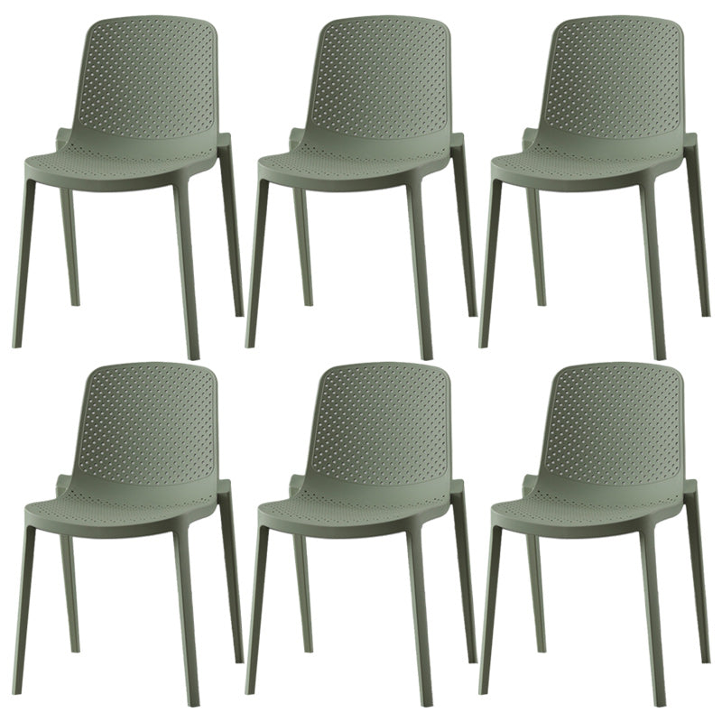 Modern Plastic Chair Parsons Chair in Matte Finish for Kitchen Green 6 Piece Set Clearhalo 'Dining Chairs' 'Dining Tables & Seating' 'dining_chair' 'furn' 'furn_dining_chair' 'Furniture' 'Kitchen & Dining Furniture' 5435001