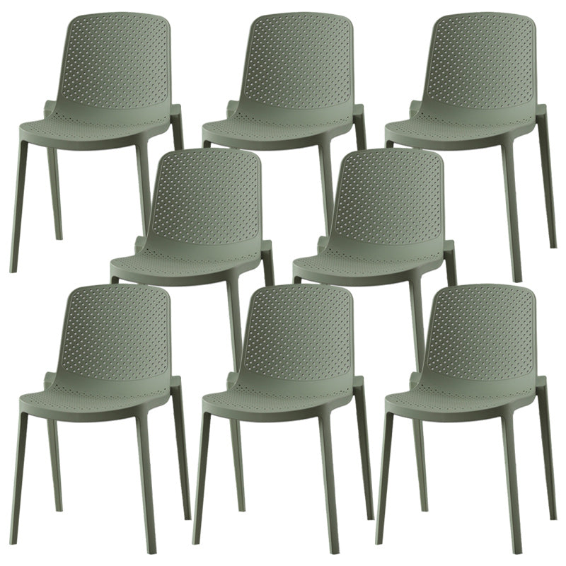 Modern Plastic Chair Parsons Chair in Matte Finish for Kitchen Green 8 Piece Set Clearhalo 'Dining Chairs' 'Dining Tables & Seating' 'dining_chair' 'furn' 'furn_dining_chair' 'Furniture' 'Kitchen & Dining Furniture' 5435002