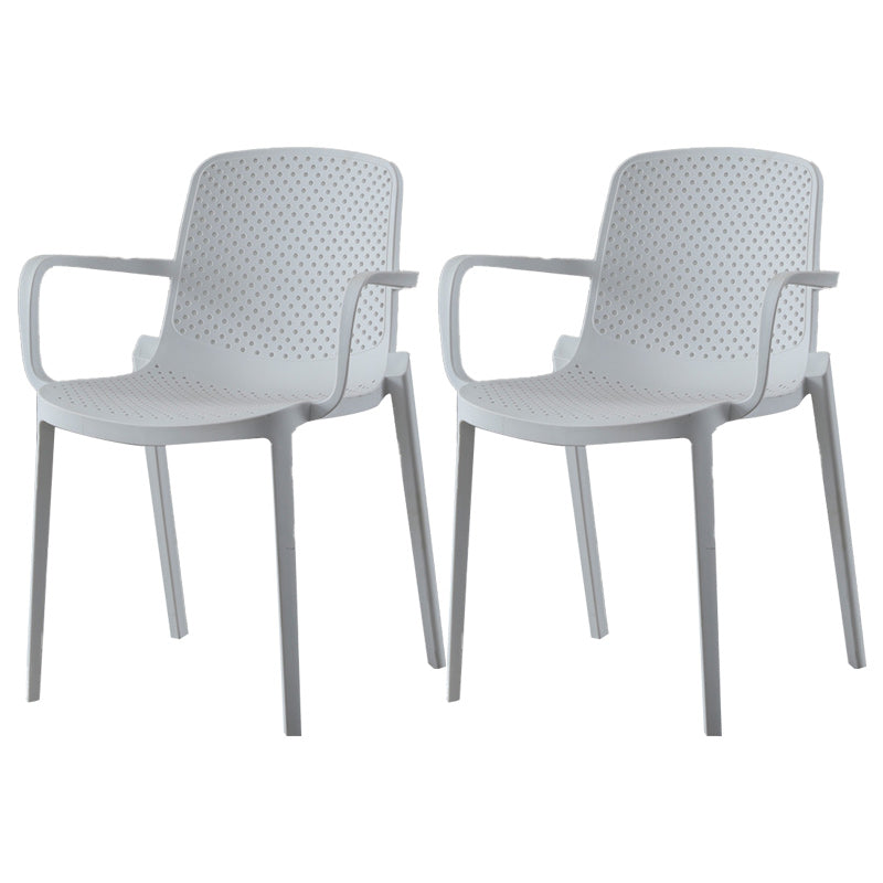 Modern Plastic Chair Parsons Chair in Matte Finish for Kitchen Gloss White 2 Piece Set Clearhalo 'Dining Chairs' 'Dining Tables & Seating' 'dining_chair' 'furn' 'furn_dining_chair' 'Furniture' 'Kitchen & Dining Furniture' 5435003