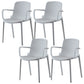 Modern Plastic Chair Parsons Chair in Matte Finish for Kitchen Gloss White 4 Piece Set Clearhalo 'Dining Chairs' 'Dining Tables & Seating' 'dining_chair' 'furn' 'furn_dining_chair' 'Furniture' 'Kitchen & Dining Furniture' 5435004
