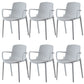 Modern Plastic Chair Parsons Chair in Matte Finish for Kitchen Gloss White 6 Piece Set Clearhalo 'Dining Chairs' 'Dining Tables & Seating' 'dining_chair' 'furn' 'furn_dining_chair' 'Furniture' 'Kitchen & Dining Furniture' 5435005