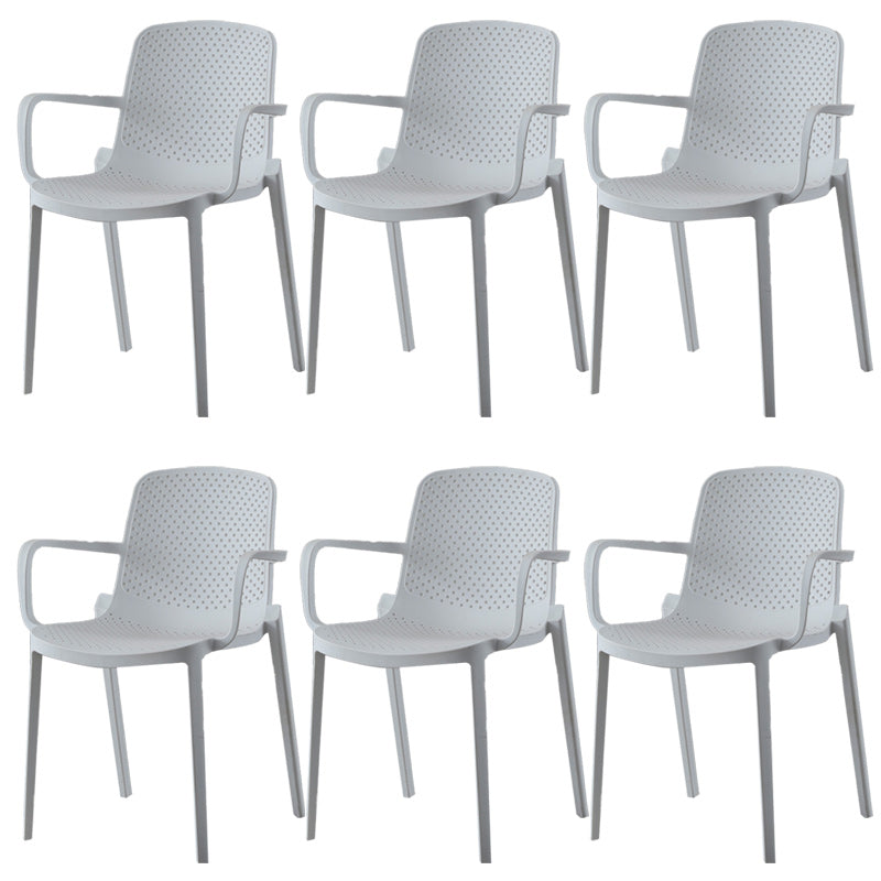 Modern Plastic Chair Parsons Chair in Matte Finish for Kitchen Gloss White 6 Piece Set Clearhalo 'Dining Chairs' 'Dining Tables & Seating' 'dining_chair' 'furn' 'furn_dining_chair' 'Furniture' 'Kitchen & Dining Furniture' 5435005
