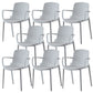 Modern Plastic Chair Parsons Chair in Matte Finish for Kitchen Gloss White 8 Piece Set Clearhalo 'Dining Chairs' 'Dining Tables & Seating' 'dining_chair' 'furn' 'furn_dining_chair' 'Furniture' 'Kitchen & Dining Furniture' 5435006