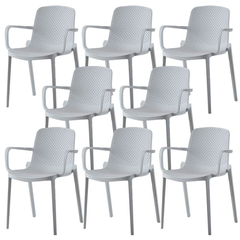 Modern Plastic Chair Parsons Chair in Matte Finish for Kitchen Gloss White 8 Piece Set Clearhalo 'Dining Chairs' 'Dining Tables & Seating' 'dining_chair' 'furn' 'furn_dining_chair' 'Furniture' 'Kitchen & Dining Furniture' 5435006
